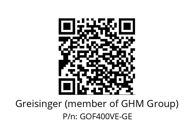   Greisinger (member of GHM Group) GOF400VE-GE