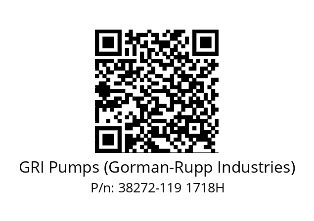   GRI Pumps (Gorman-Rupp Industries) 38272-119 1718H