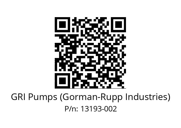   GRI Pumps (Gorman-Rupp Industries) 13193-002