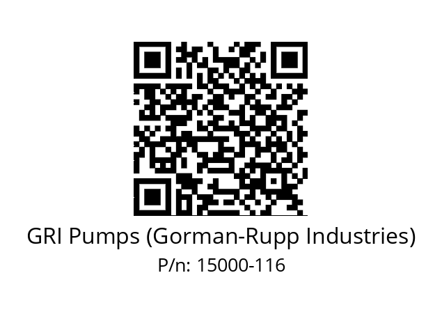   GRI Pumps (Gorman-Rupp Industries) 15000-116