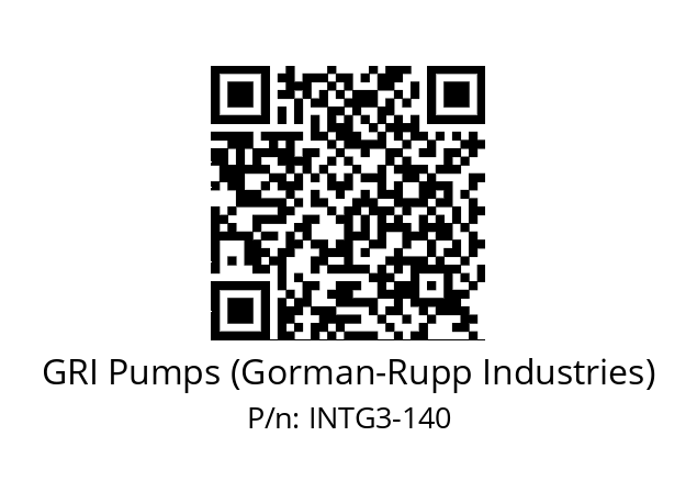   GRI Pumps (Gorman-Rupp Industries) INTG3-140