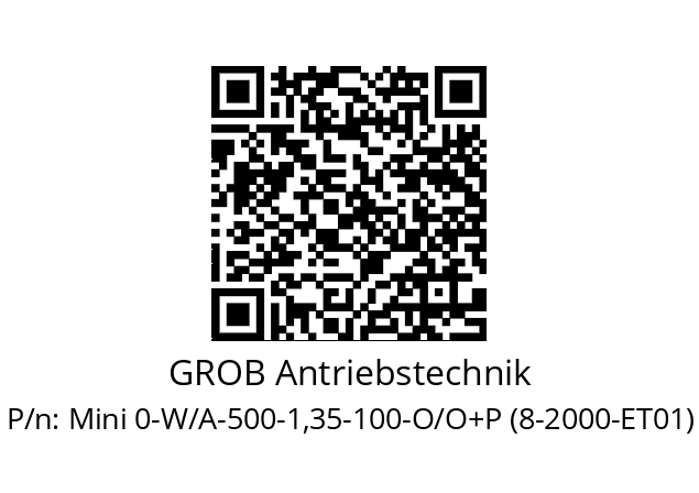   GROB Antriebstechnik Mini 0-W/A-500-1,35-100-O/O+P (8-2000-ET01)