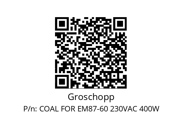   Groschopp COAL FOR EM87-60 230VAC 400W