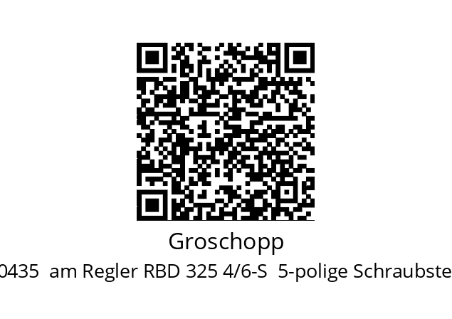   Groschopp 890435  am Regler RBD 325 4/6-S  5-polige Schraubsteckleiste