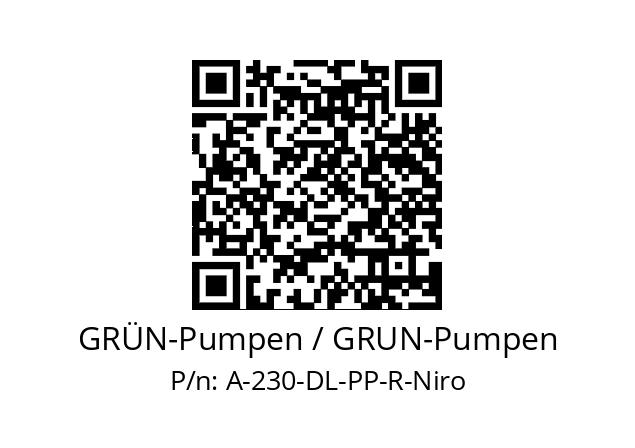   GRÜN-Pumpen / GRUN-Pumpen A-230-DL-PP-R-Niro