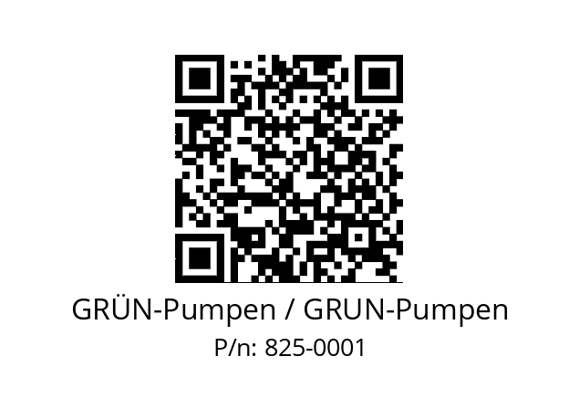   GRÜN-Pumpen / GRUN-Pumpen 825-0001