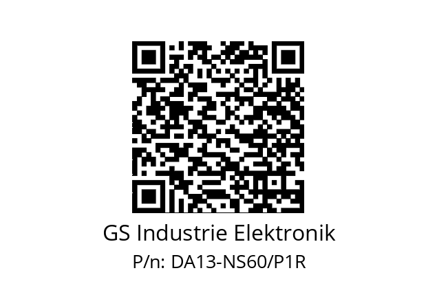   GS Industrie Elektronik DA13-NS60/P1R