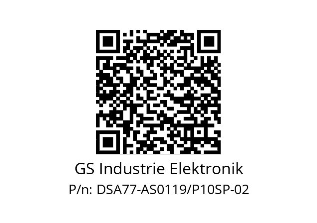   GS Industrie Elektronik DSA77-AS0119/P10SP-02