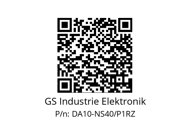   GS Industrie Elektronik DA10-NS40/P1RZ