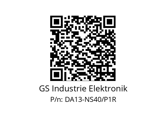   GS Industrie Elektronik DA13-NS40/P1R