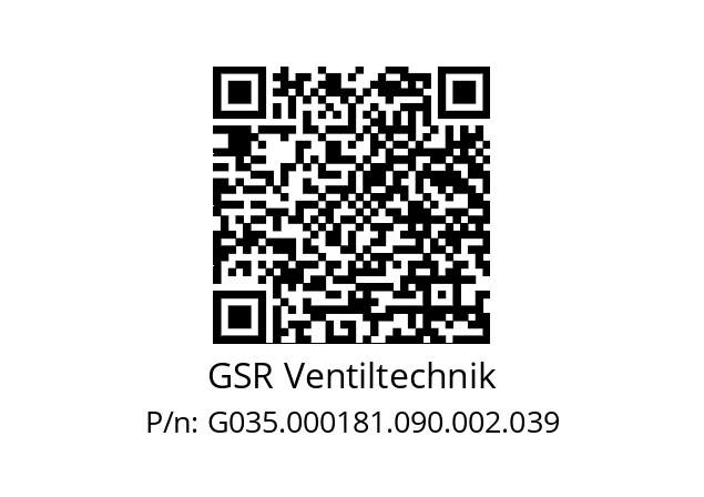  A35251004.322XX GSR Ventiltechnik G035.000181.090.002.039