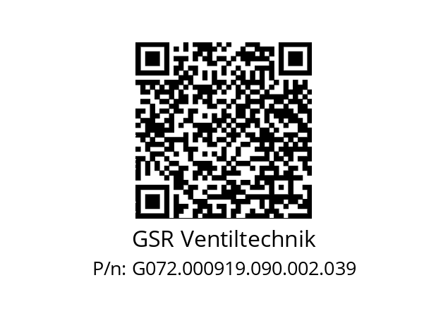   GSR Ventiltechnik G072.000919.090.002.039