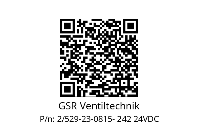   GSR Ventiltechnik 2/529-23-0815- 242 24VDC