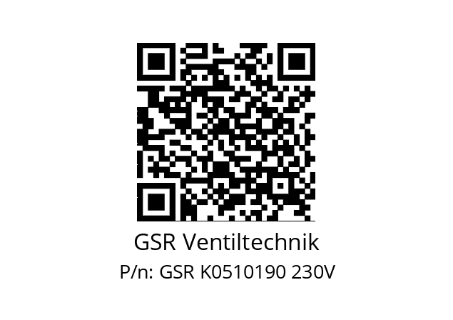   GSR Ventiltechnik GSR K0510190 230V