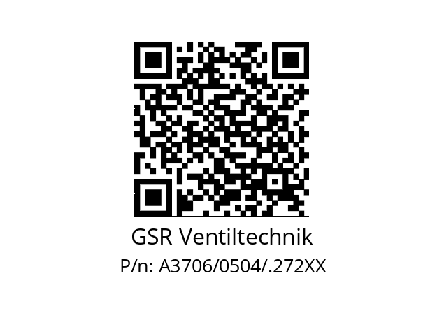   GSR Ventiltechnik A3706/0504/.272ХХ