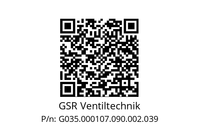   GSR Ventiltechnik G035.000107.090.002.039