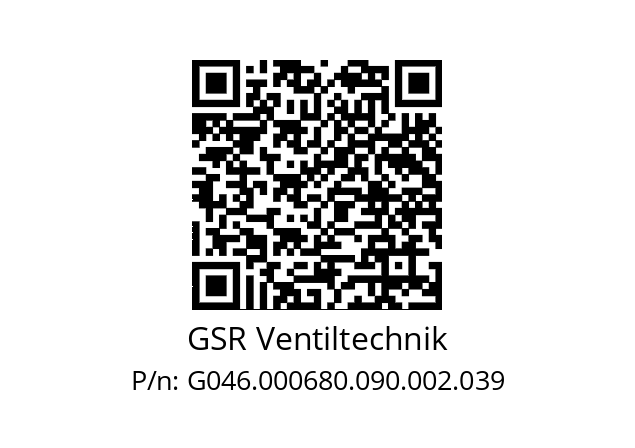   GSR Ventiltechnik G046.000680.090.002.039