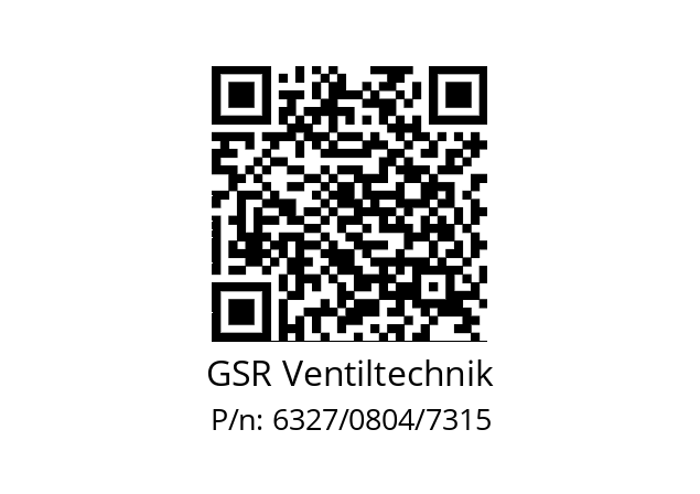   GSR Ventiltechnik 6327/0804/7315