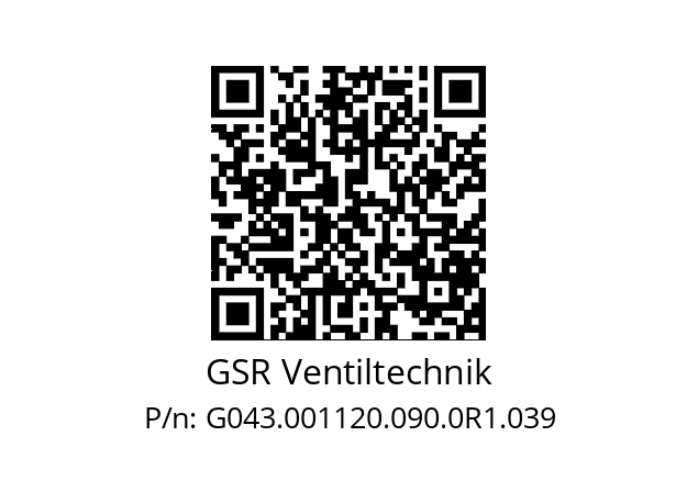   GSR Ventiltechnik G043.001120.090.0R1.039