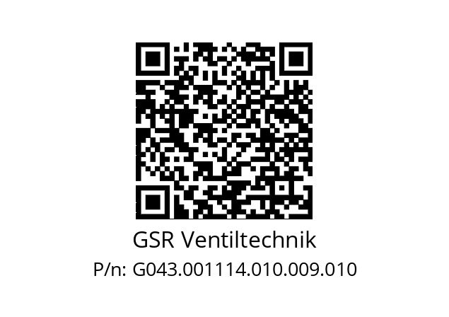   GSR Ventiltechnik G043.001114.010.009.010