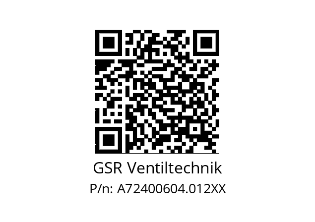   GSR Ventiltechnik A72400604.012XX