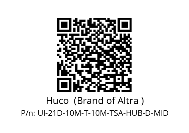   Huco  (Brand of Altra ) UI-21D-10M-T-10M-TSA-HUB-D-MID