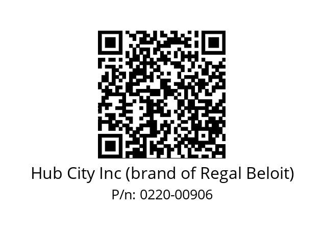   Hub City Inc (brand of Regal Beloit) 0220-00906