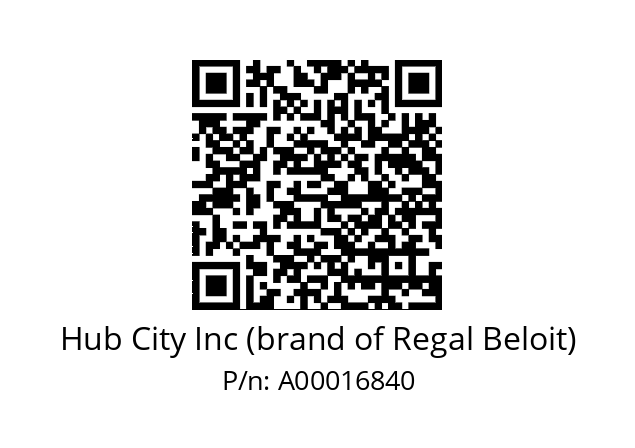   Hub City Inc (brand of Regal Beloit) A00016840