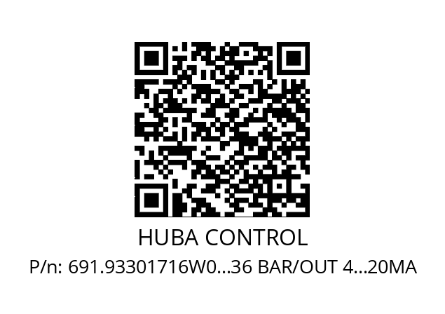   HUBA CONTROL 691.93301716W0…36 BAR/OUT 4…20MA