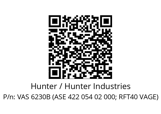   Hunter / Hunter Industries VAS 6230B (ASE 422 054 02 000; RFT40 VAGE)