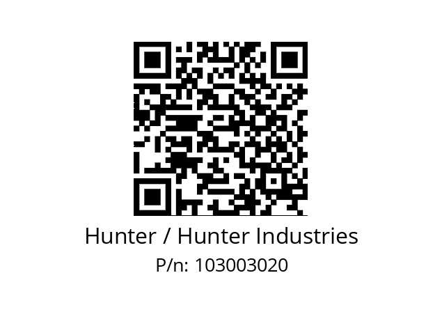   Hunter / Hunter Industries 103003020