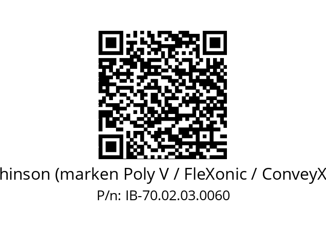   Hutchinson (marken Poly V / FleXonic / ConveyXonic) IB-70.02.03.0060