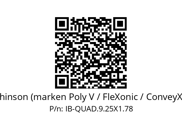   Hutchinson (marken Poly V / FleXonic / ConveyXonic) IB-QUAD.9.25X1.78