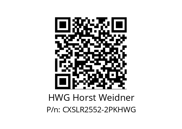   HWG Horst Weidner CXSLR2552-2PKHWG