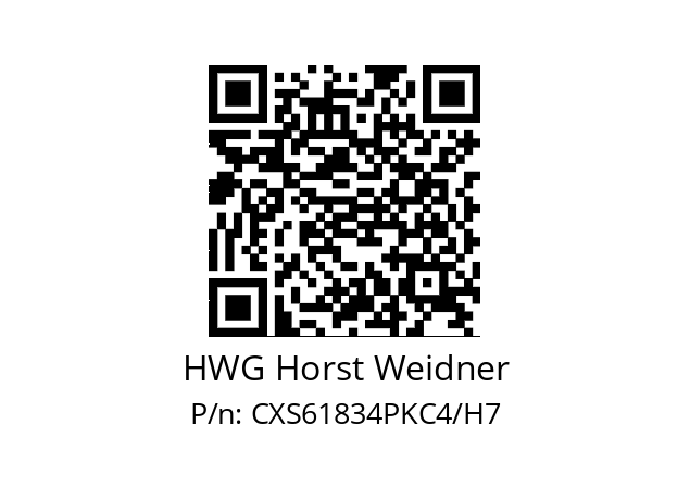   HWG Horst Weidner CXS61834PKC4/H7