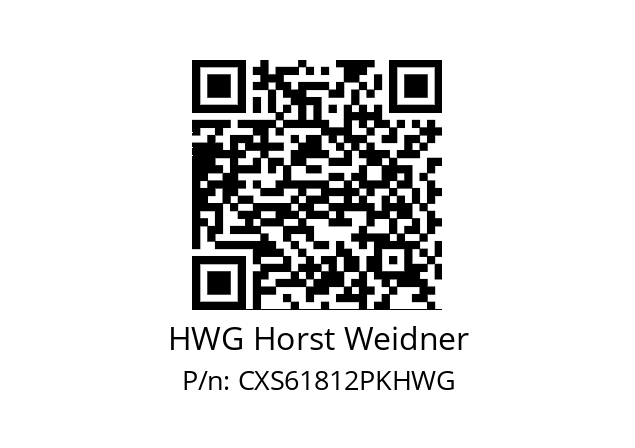   HWG Horst Weidner CXS61812PKHWG