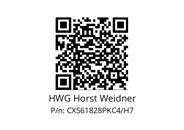   HWG Horst Weidner CXS61828PKC4/H7