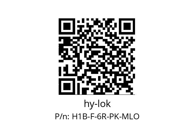   hy-lok H1B-F-6R-PK-MLO