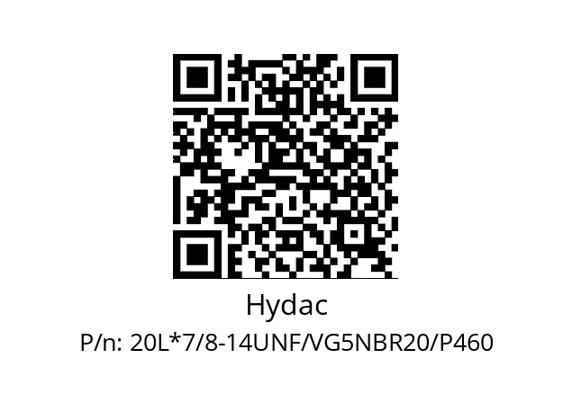   Hydac 20L*7/8-14UNF/VG5NBR20/P460