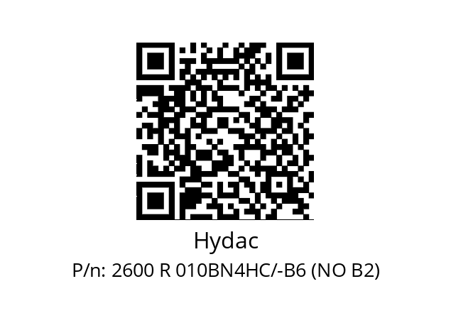   Hydac 2600 R 010BN4HC/-B6 (NO B2)