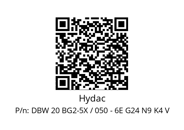   Hydac DBW 20 BG2-5X / 050 - 6E G24 N9 K4 V