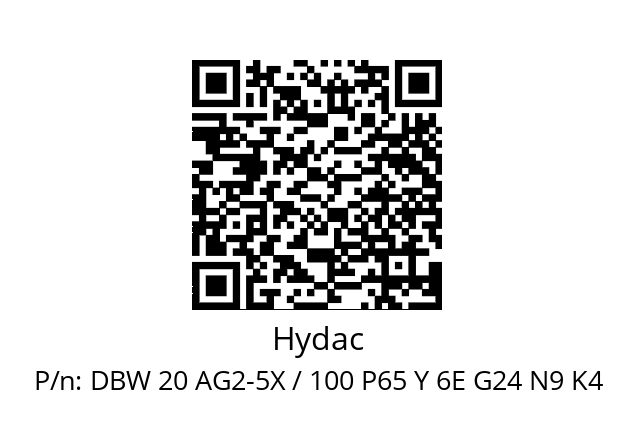   Hydac DBW 20 AG2-5X / 100 P65 Y 6E G24 N9 K4