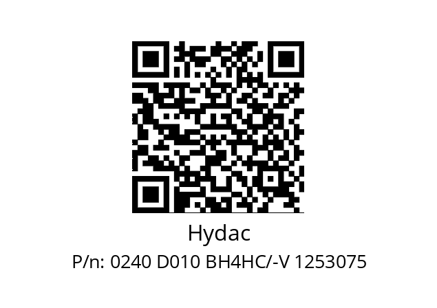   Hydac 0240 D010 BH4HC/-V 1253075