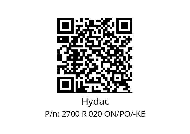   Hydac 2700 R 020 ON/PO/-KB