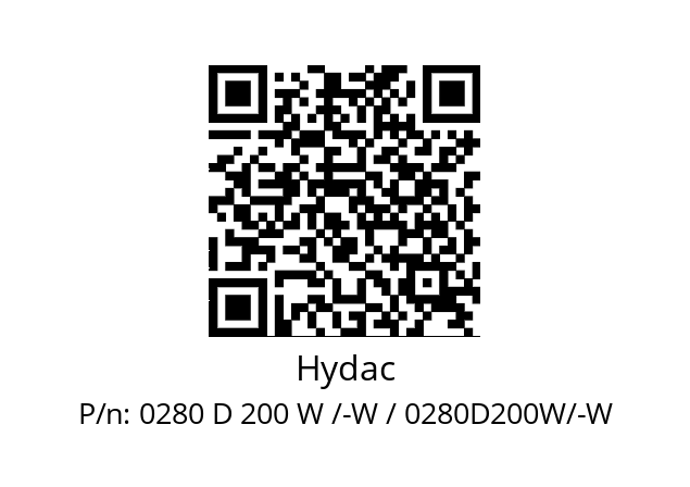   Hydac 0280 D 200 W /-W / 0280D200W/-W