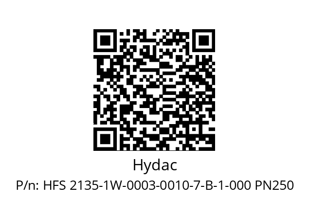   Hydac HFS 2135-1W-0003-0010-7-B-1-000 PN250