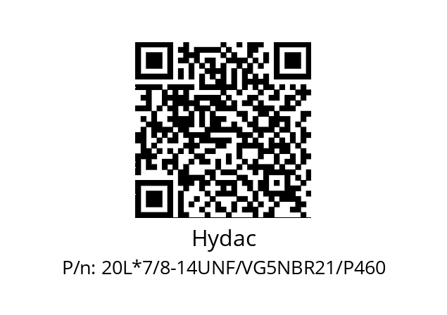   Hydac 20L*7/8-14UNF/VG5NBR21/P460