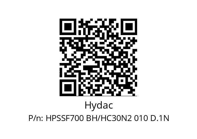   Hydac HPSSF700 BH/HC30N2 010 D.1N