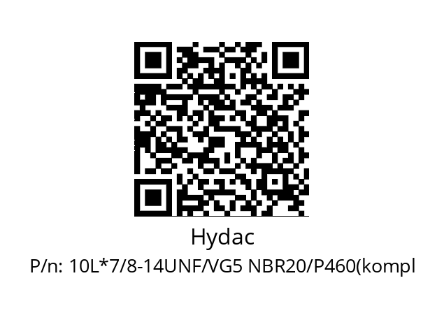   Hydac 10L*7/8-14UNF/VG5 NBR20/P460(kompl