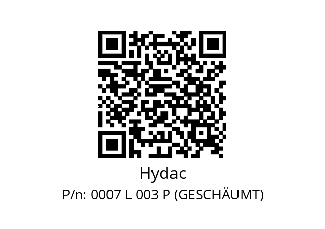   Hydac 0007 L 003 P (GESCHÄUMT)